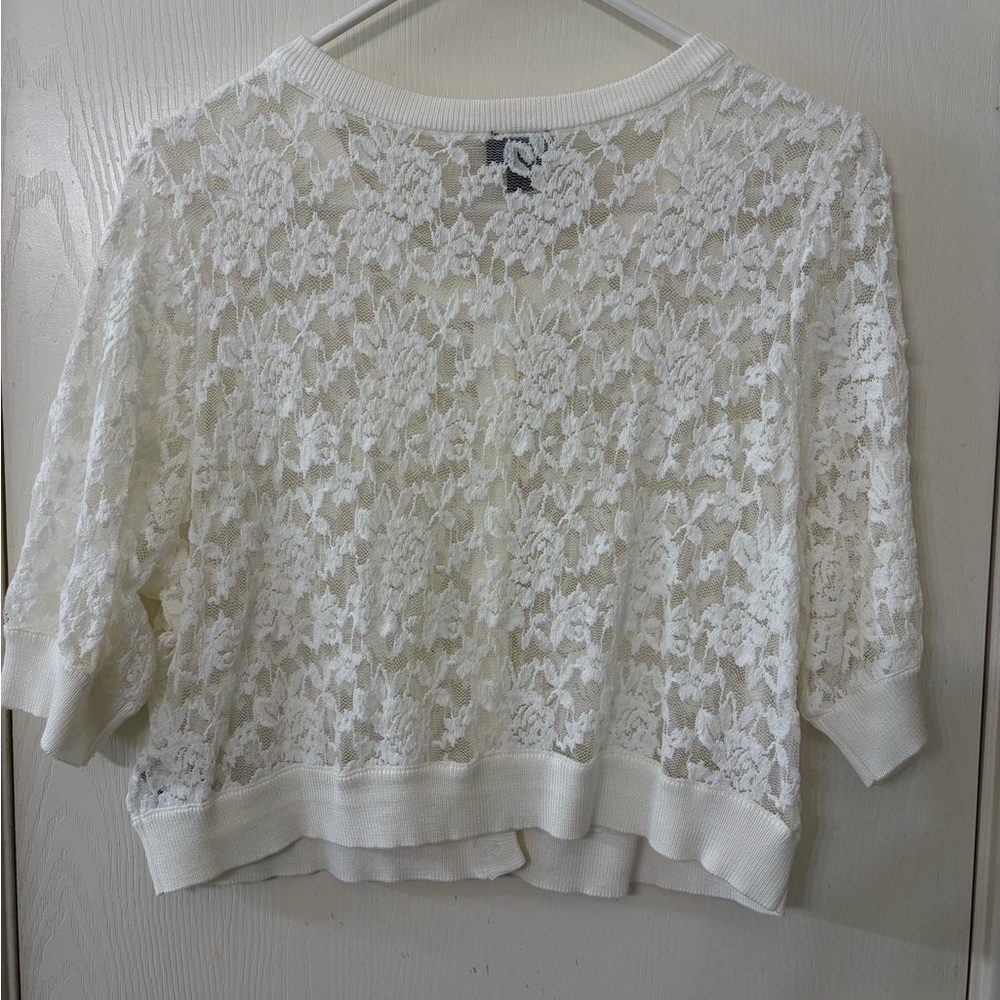 Torrid Cream Lace Knit Top - Picture 2 of 4